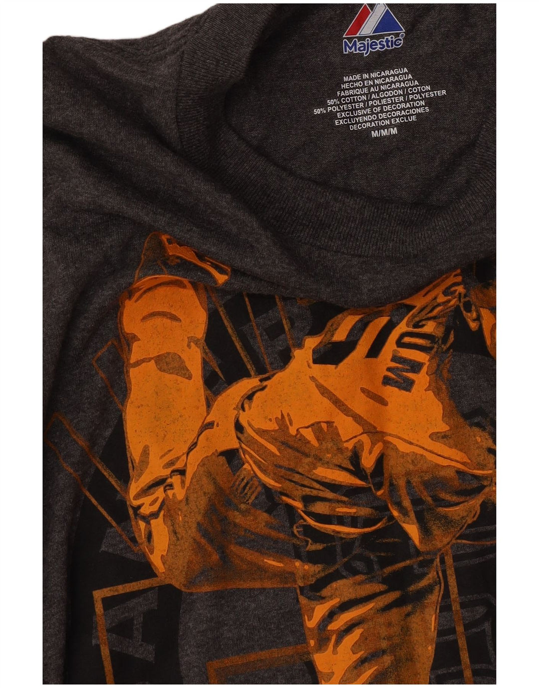 Tricou grafic Majestic Giants pentru bărbați Top din bumbac gri mediu