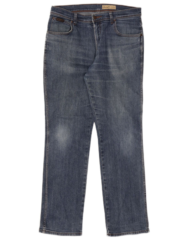 Blugi drepte stretch pentru bărbați Wrangler Texas W34 L32 Bumbac albastru