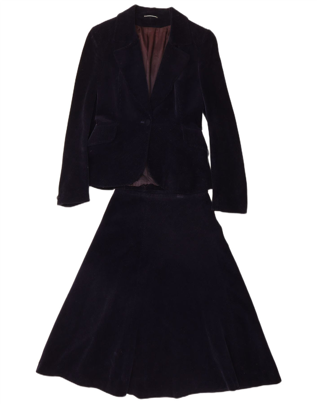 PIERRE D'ALBY Set fuste 2 piese din velur pentru femei UK 10 mici W24 bleumarin