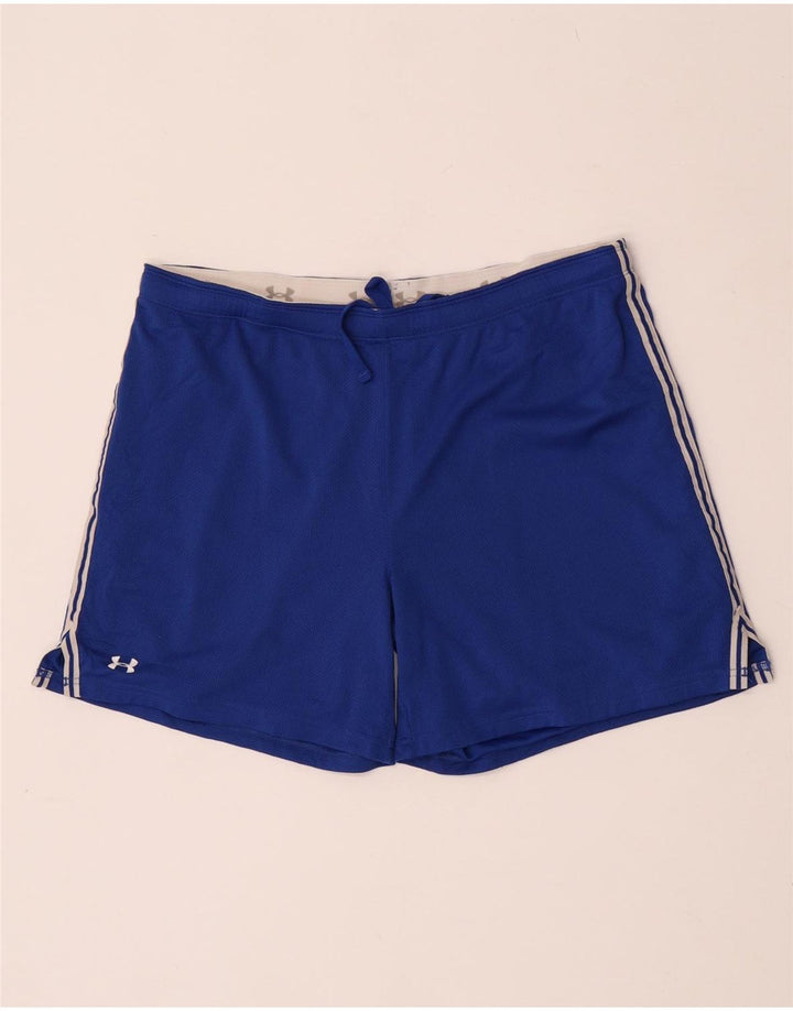 Pantaloni scurți sport Under Armour Heat Gear pentru bărbați, poliester albastru mediu