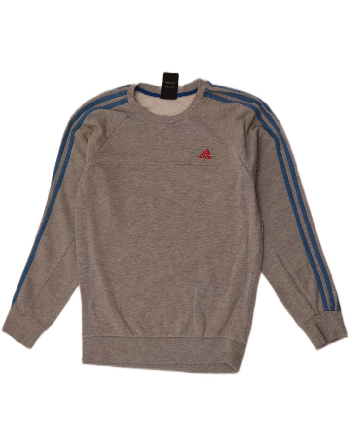 Hanorac pentru bărbați Adidas Jumper mic, gri, bumbac cu pete