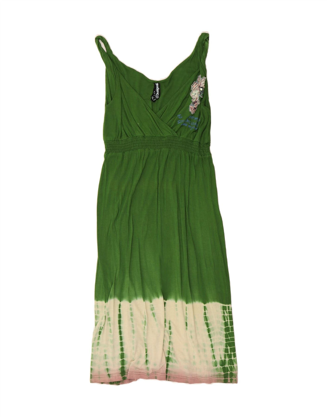 DESIGUAL Womens Sundress UK 12 Medium Green Colourblock Vintage Desigual and Second-Hand Desigual from Messina Hembry 