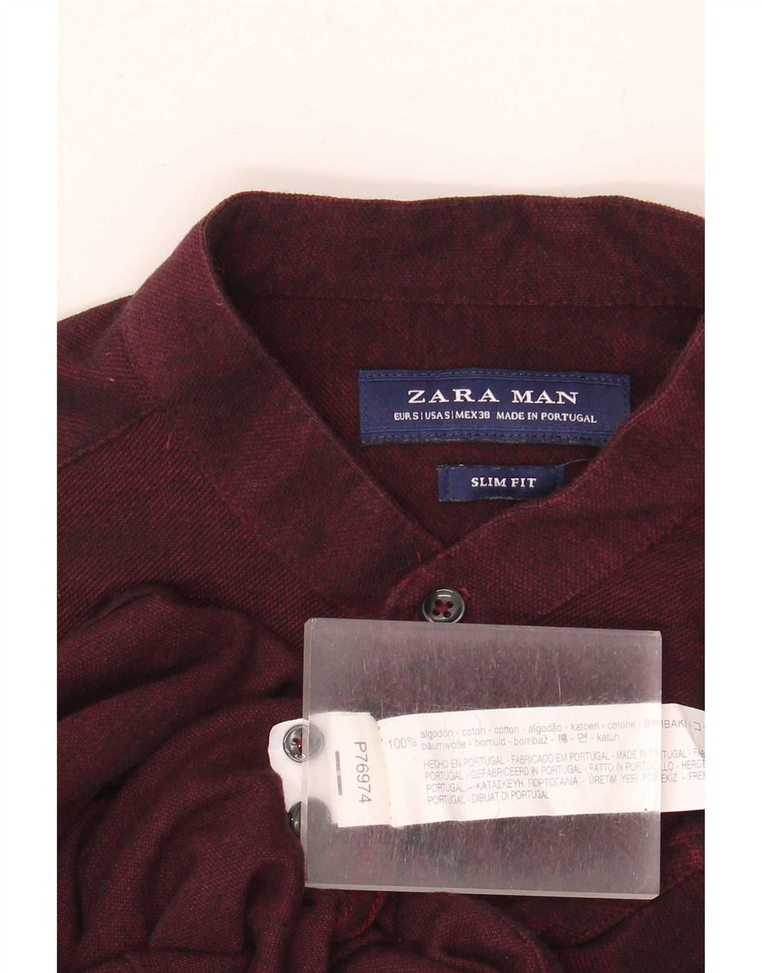 Cămașă pentru bărbați Zara Slim Fit Bumbac maro mic