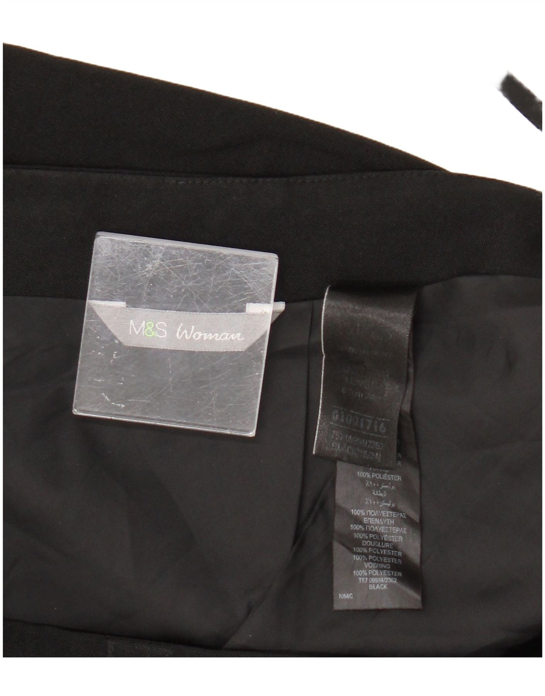 Fusta creion pentru femei Marks & Spencer UK 18 XL W34 Poliester negru