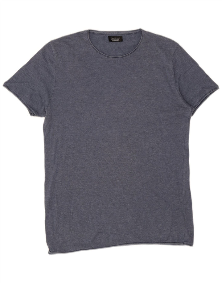 Tricou pentru bărbați Zara Top Mediu Bleumarin