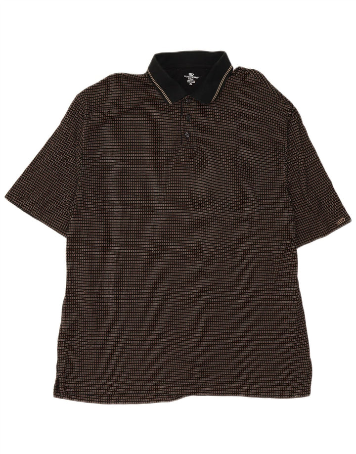 Tricou polo pentru bărbați Dockers Golf XL, bumbac negru cu carouri