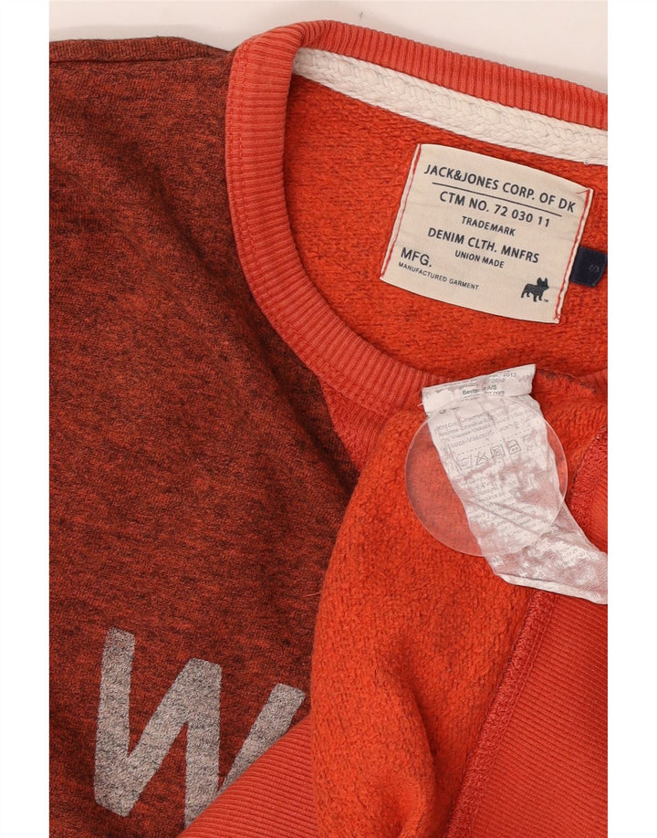 Pulover cu grafic pentru bărbați Jack & Jones, bumbac cu pete portocaliu mic