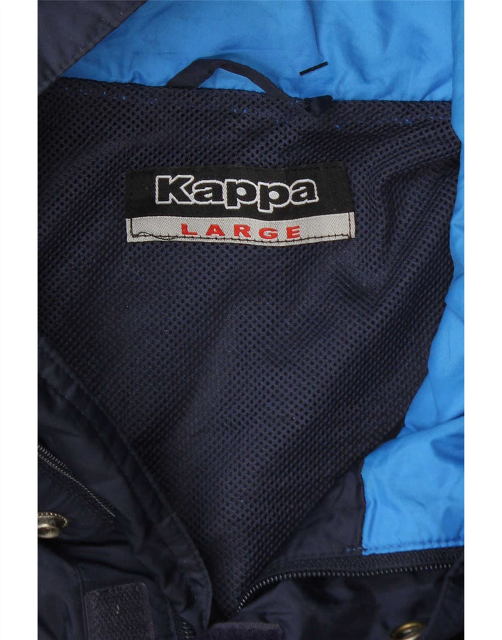 Jachetă Windbreaker pentru bărbați cu grafică Kappa UK 40, mare, bleumarin, color block