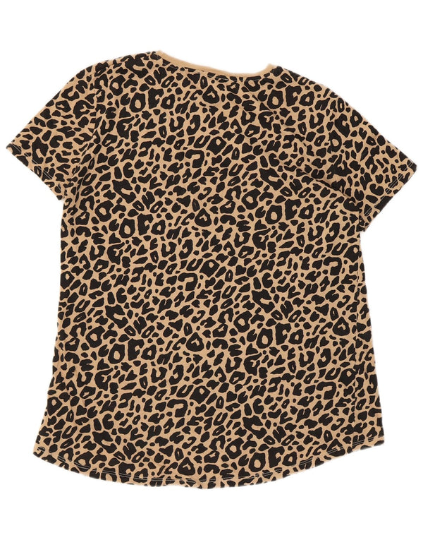 Tricou pentru femei Zara UK 10 Small Beige Animal Print
