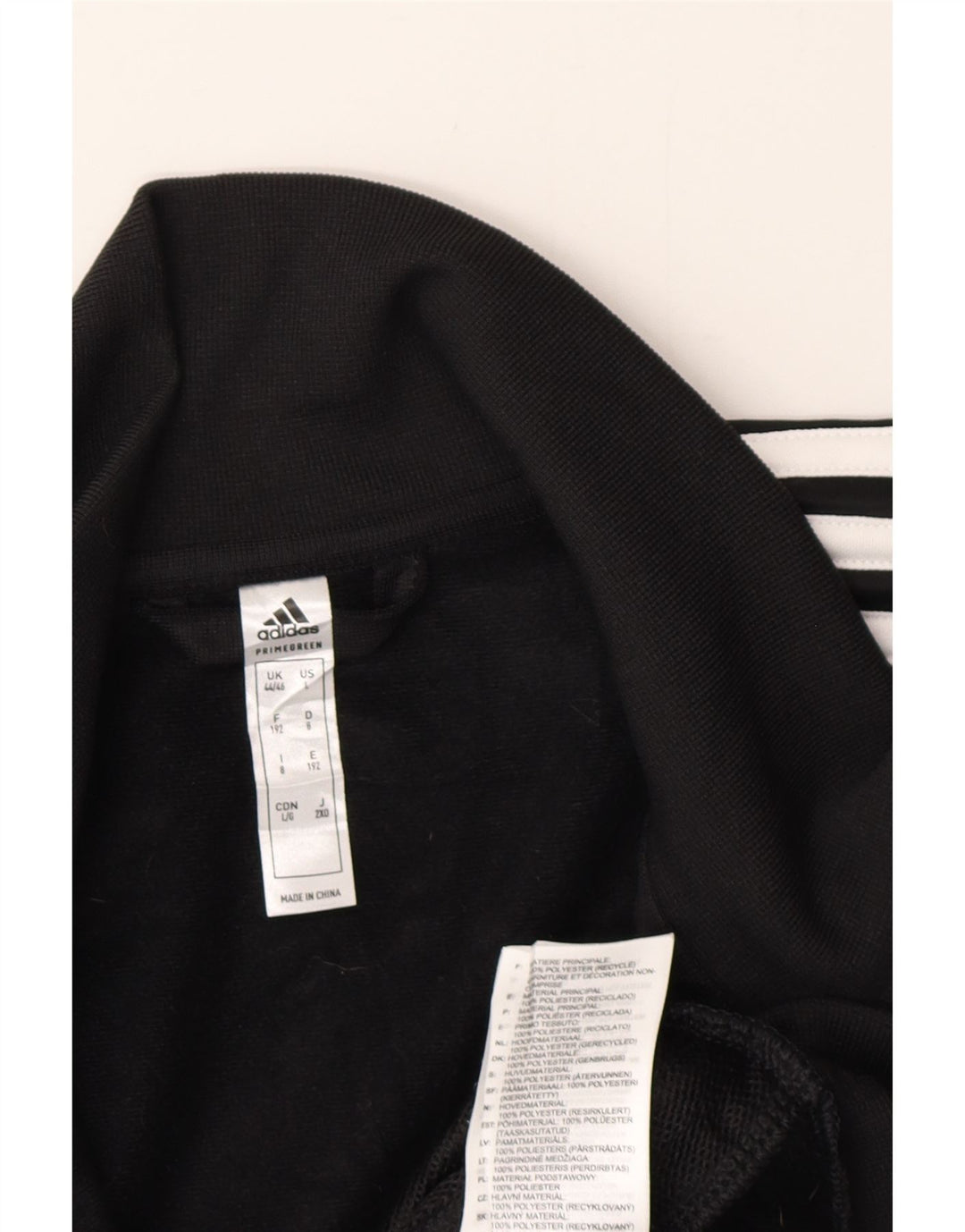 Jachetă de top pentru trening Adidas Primegreen pentru bărbați Marea Britanie 44/46 Poliester negru mare