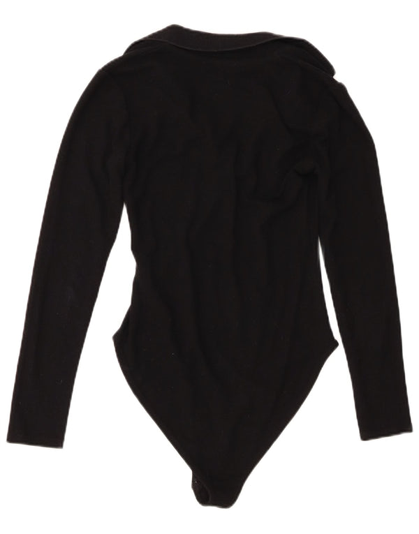 Body cu gât polo pentru femei Zara UK 12 Poliester mediu negru