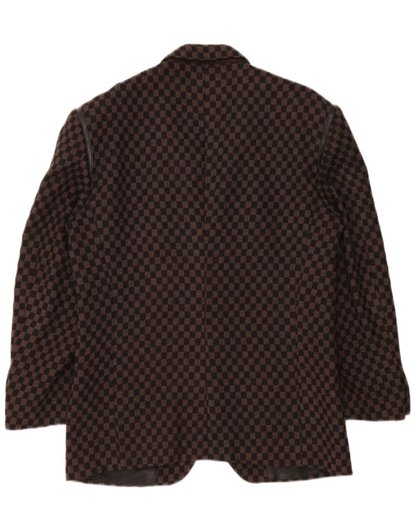 Blazer Vintage pentru bărbați cu 2 nasturi, UK 38, maro mediu, carouri