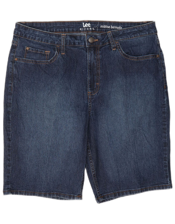 Pantaloni scurți din denim Lee Riders pentru femei cu talie medie US 14 XL W34 Bumbac albastru