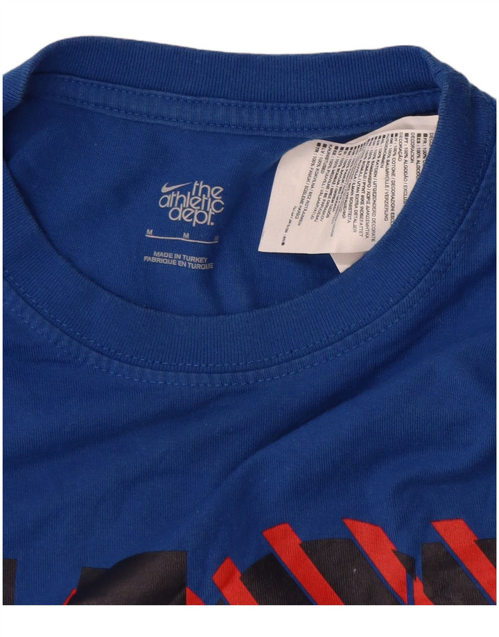 Tricou grafic Nike pentru bărbați Top din bumbac albastru mediu