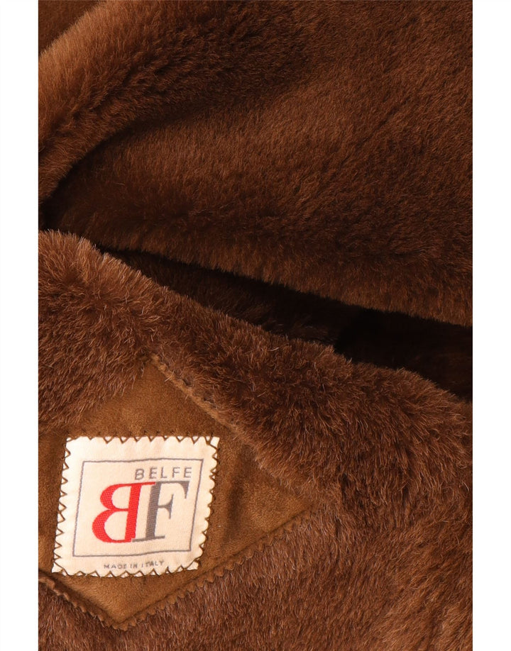 Palton pentru femei Belfe din shearling UK 14 din piele maro medie
