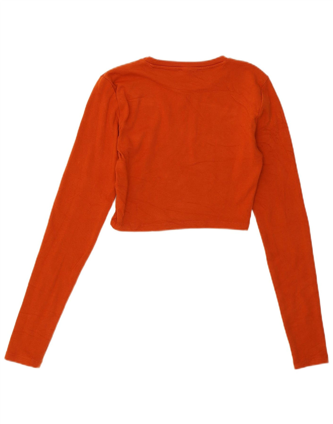 Crop Top pentru femei Zara cu mânecă lungă UK 12, bumbac maro mediu