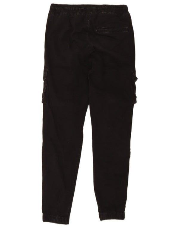 Hollister Mens Crop Joggers Pantaloni cargo XS W30 L26 Bumbac negru