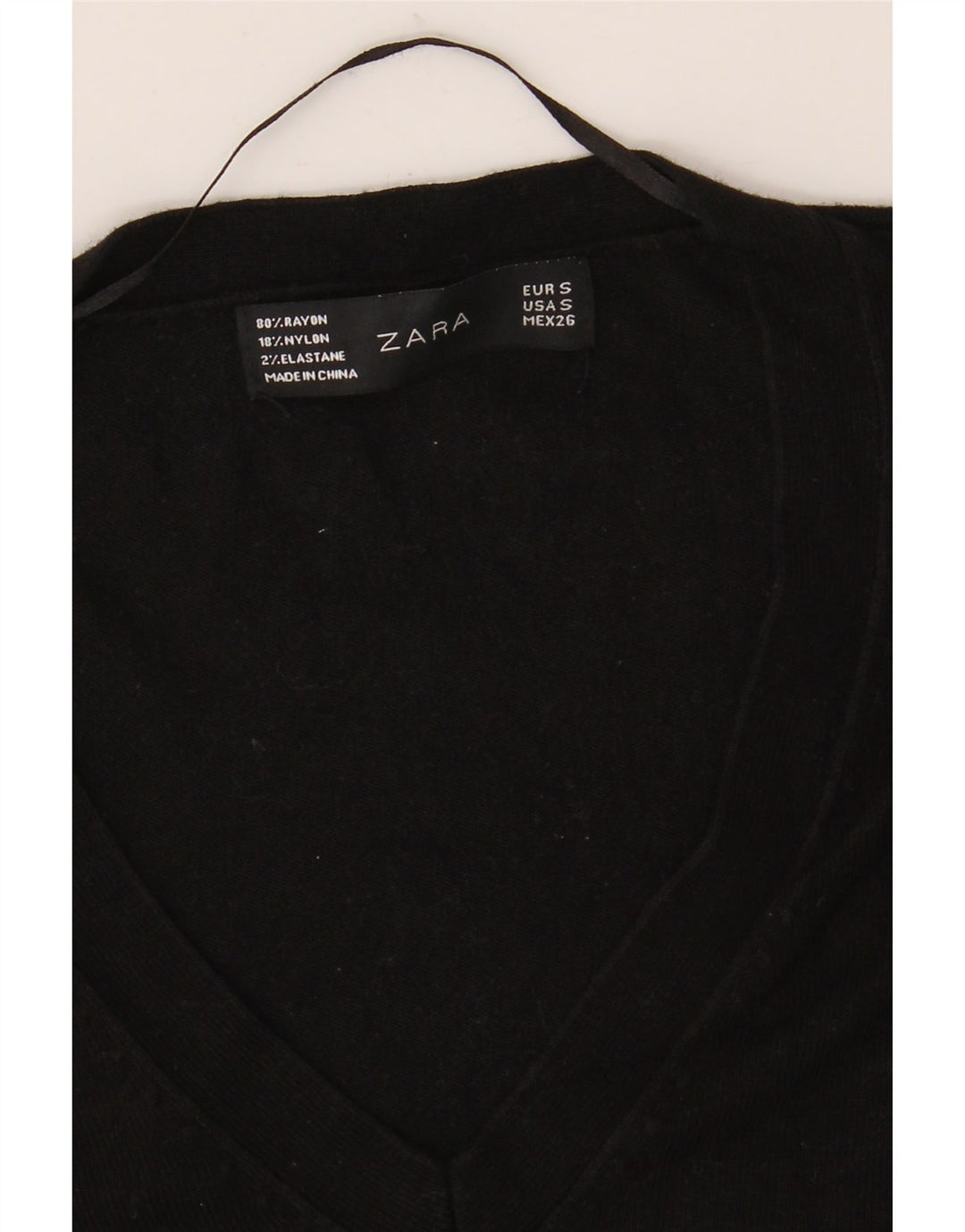 Pulover pentru femei cu decolteu în V Zara UK 10 Mic Negru