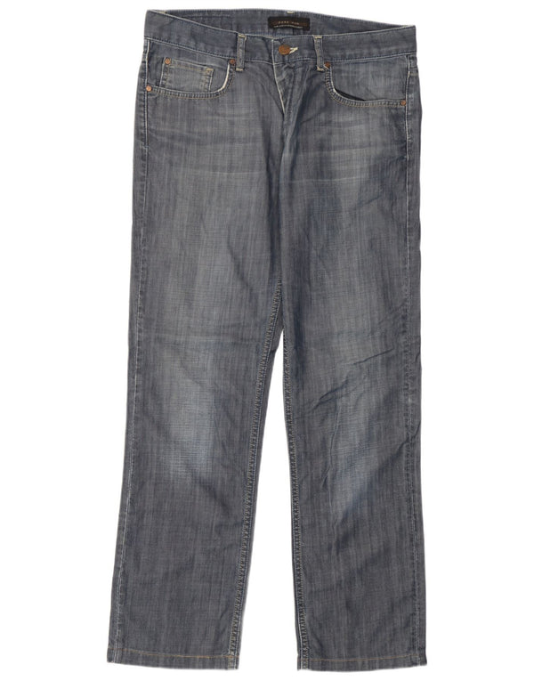 Blugi drepți pentru bărbați Zara EU 42 Large W32 L30 Blue Bumbac