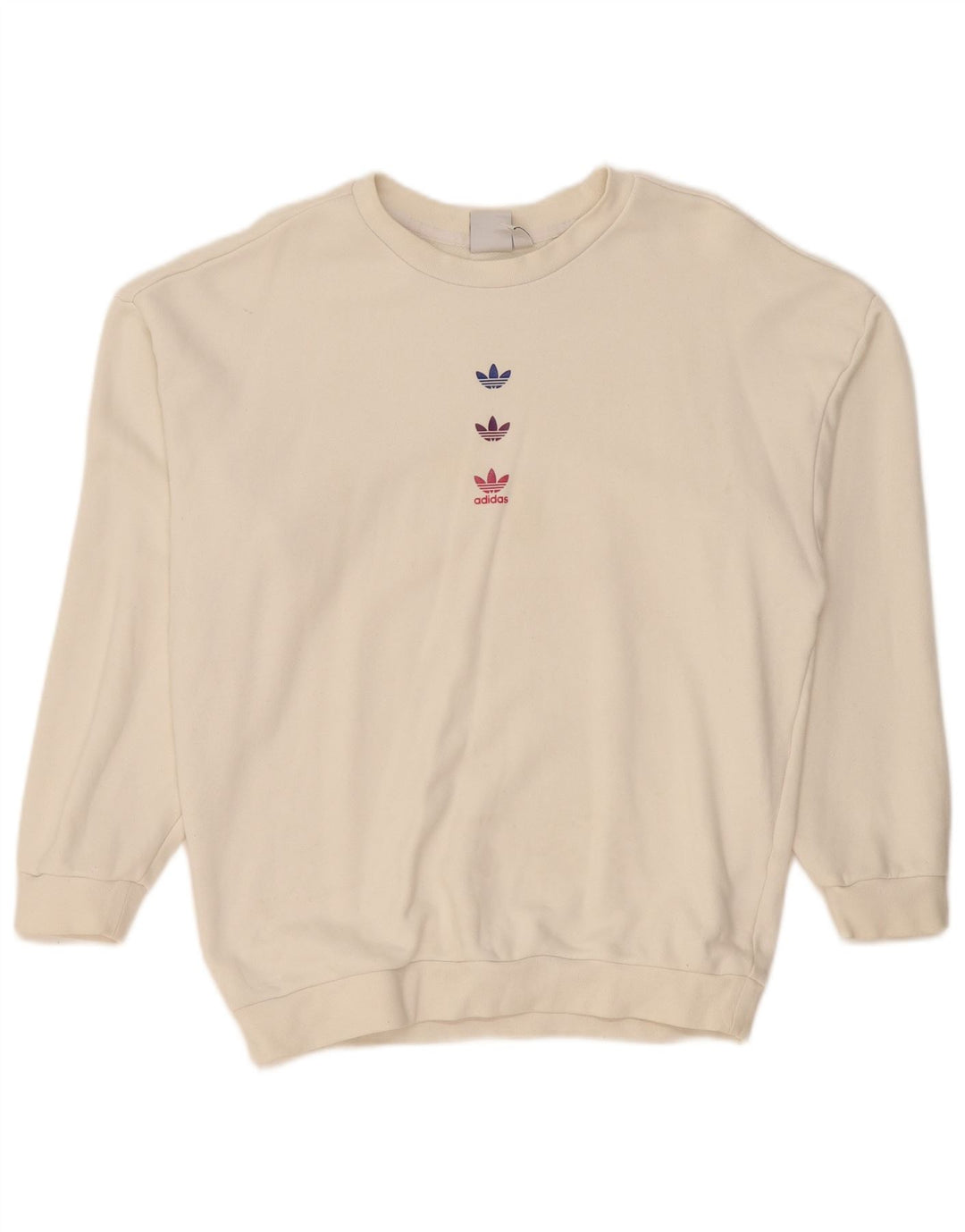 Pulover supradimensionat cu grafic pentru femei Adidas UK 10 Small Off White