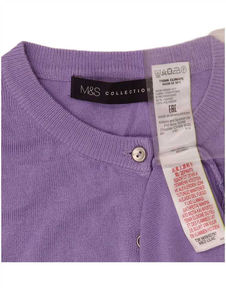MARKS & SPENCER Pulover cardigan crop pentru femei UK 8 Small Viscose violet