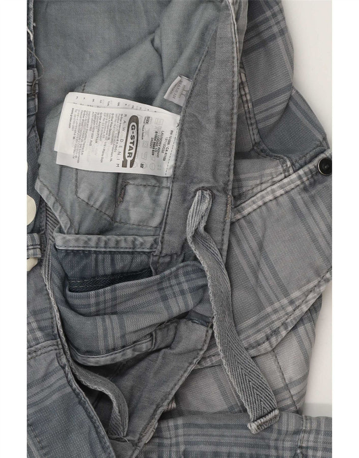 Pantaloni scurti cargo pentru bărbați G-Star W32, bumbac carouri, gri mediu