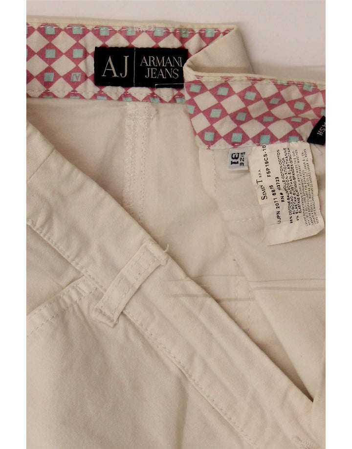 Pantaloni Capri de Damă Armani L31 L20 Bumbac Alb