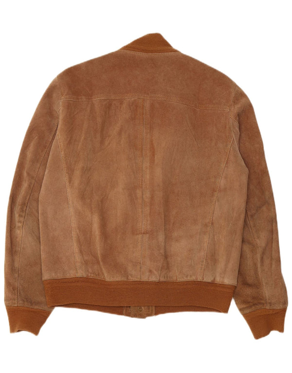 Jachetă Bomber Vintage pentru bărbați din piele intoarsa IT 52 XL din piele maro