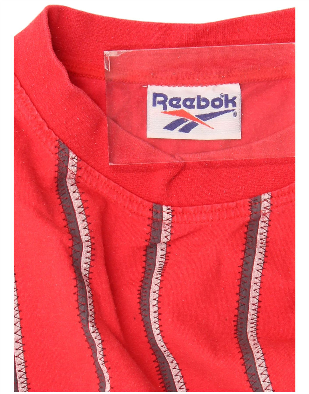 Tricou pentru bărbați Reebok Top din bumbac cu dungi roșii medii