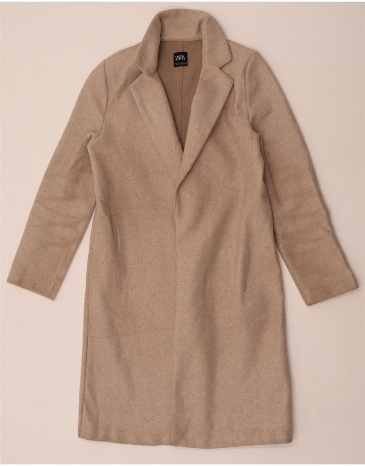 Pardesiu pentru femei Zara UK 12 Medium Bej Poliester