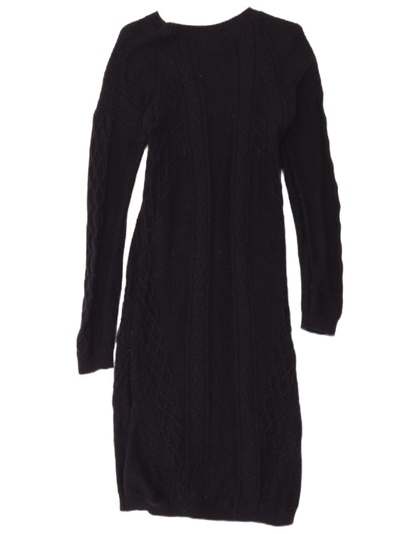 Rochie cu mânecă lungă Hobbs pentru femei UK 12 Bumbac bleumarin mediu