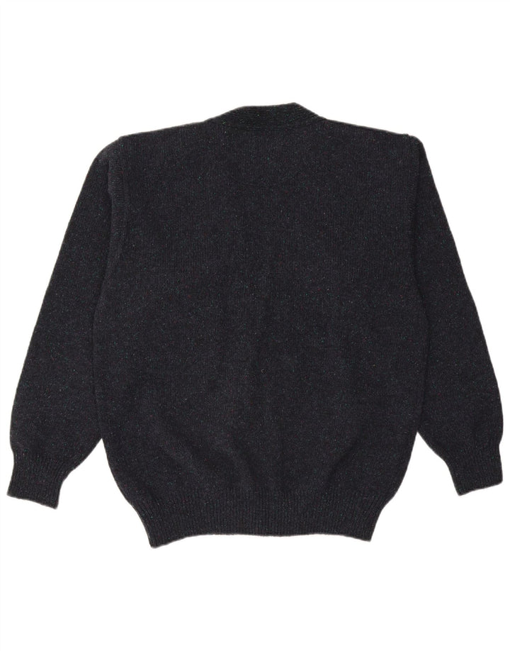 Pulover Cardigan Vintage pentru Barbati IT 50 Mediu Lână Bleumarin