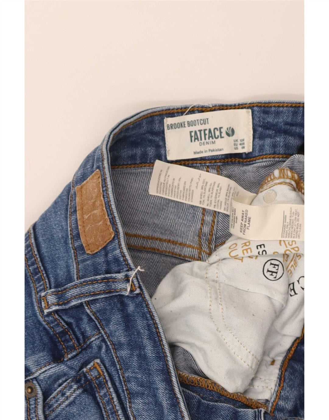 Fat Face Blugi Bootcut pentru femei UK 12 Medium W30 L29 Blue Bumbac