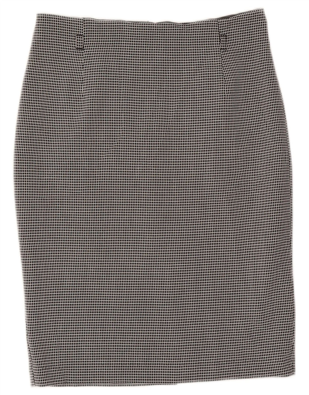 Fusta creion pentru femei Marks & Spencer UK 12 Medium W30 Poliester Check Negru