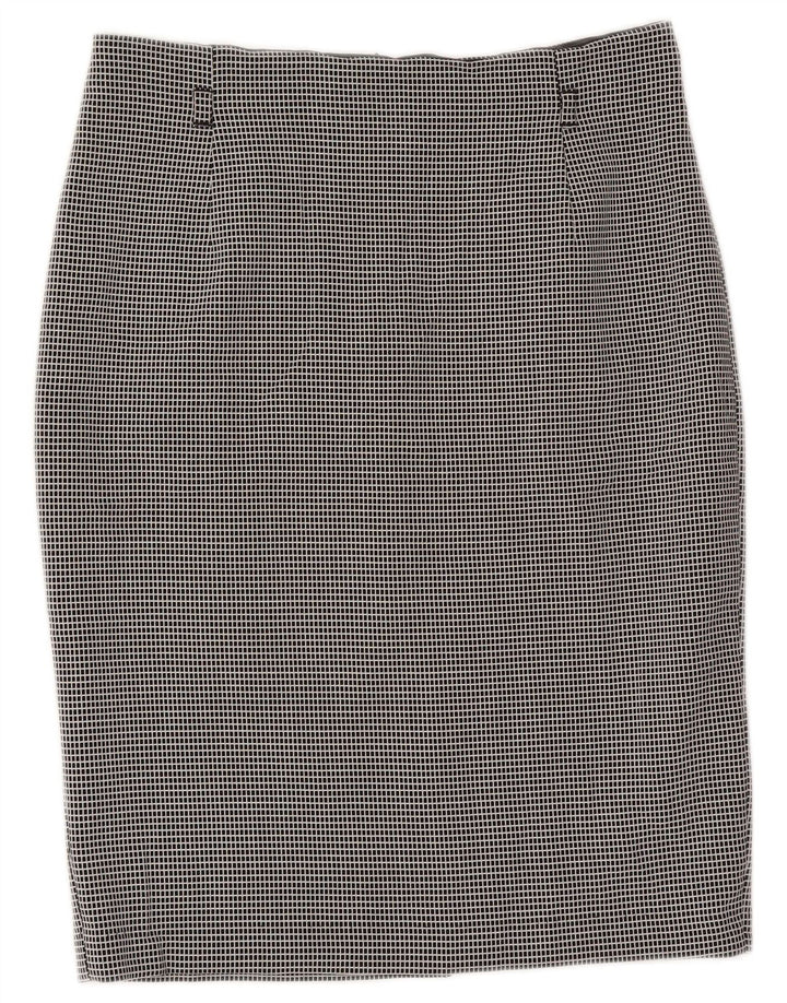 Fusta creion pentru femei Marks & Spencer UK 12 Medium W30 Poliester Check Negru