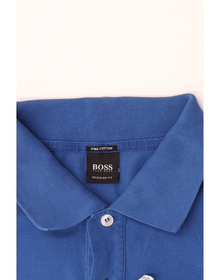 Cămașă polo Hugo Boss pentru bărbați, cu formă normală, mare, albastru, bumbac