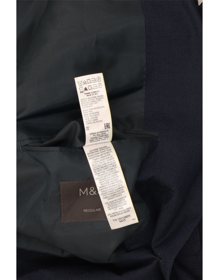 Jachetă pentru bărbați Marks & Spencer, cu 2 nasturi, UK 46 XL, poliester bleumarin