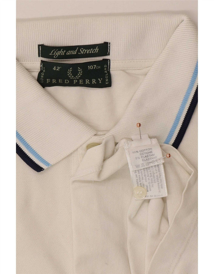 Cămașă polo Fred Perry pentru bărbați, bumbac alb mediu