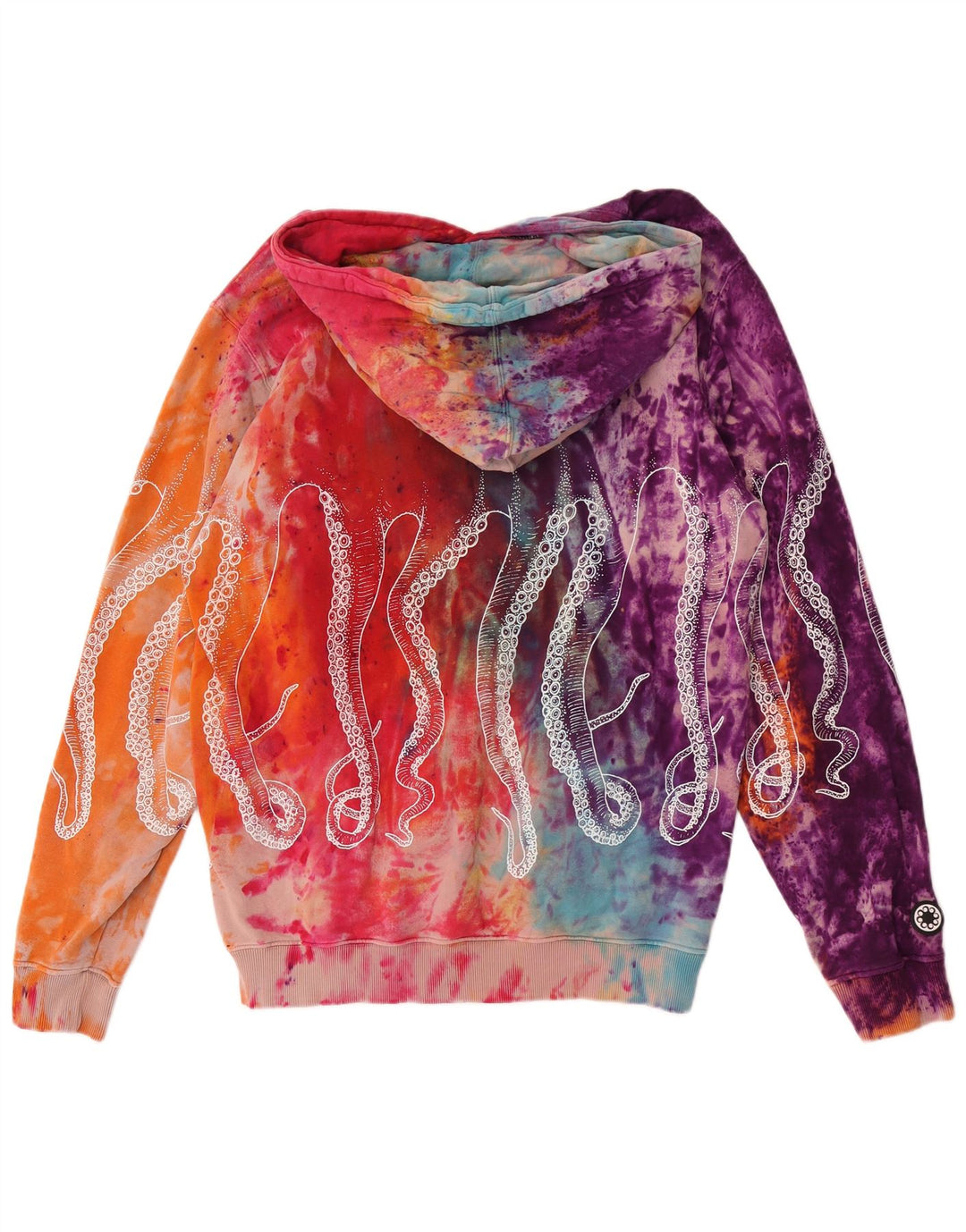 Pulover cu glugă cu grafic pentru bărbați Octopus, mare, multicolor, cu vopsea