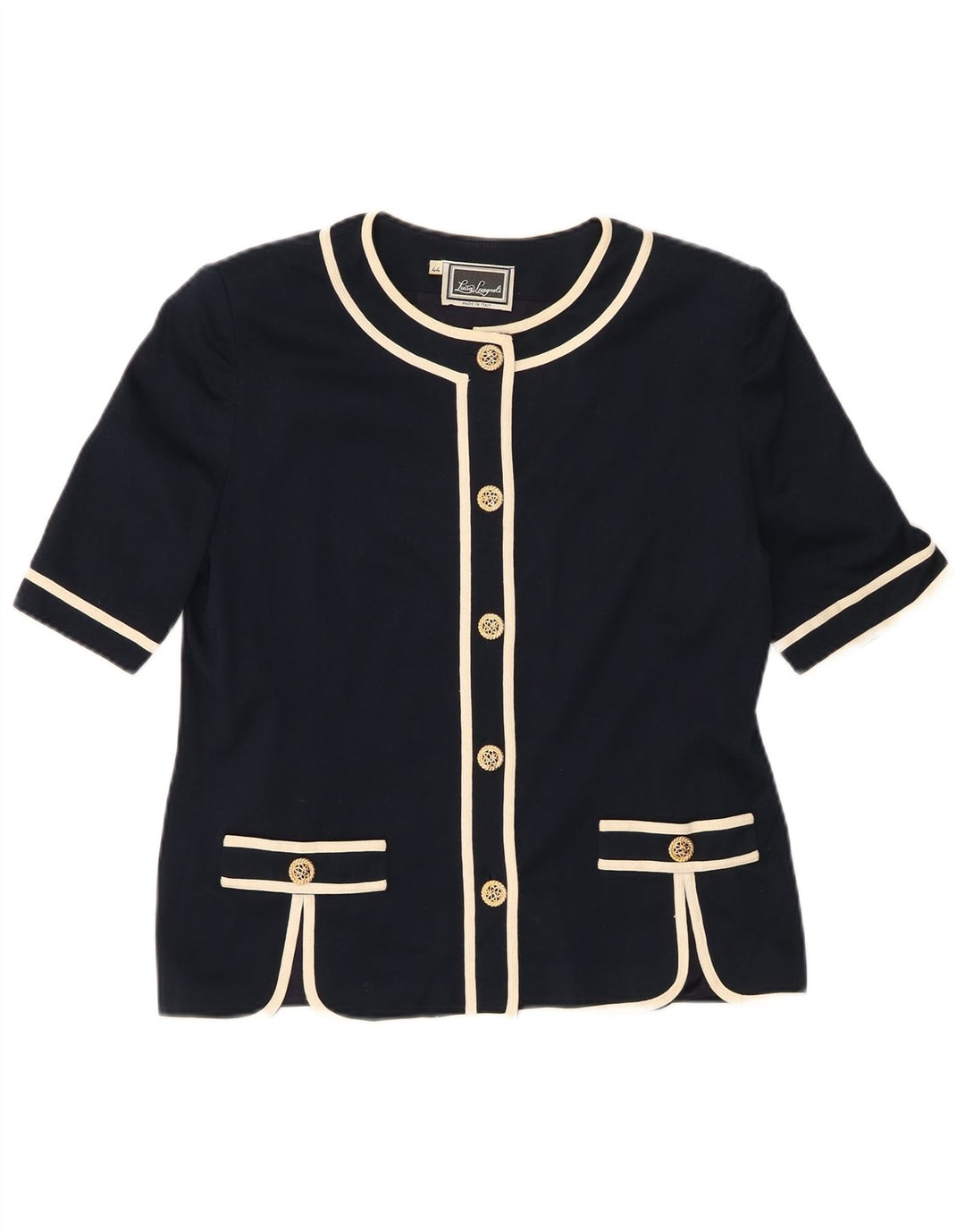 LUISA SPAGNOLI Jachetă cu mânecă scurtă pentru femei IT 44 Medium Bleumarin