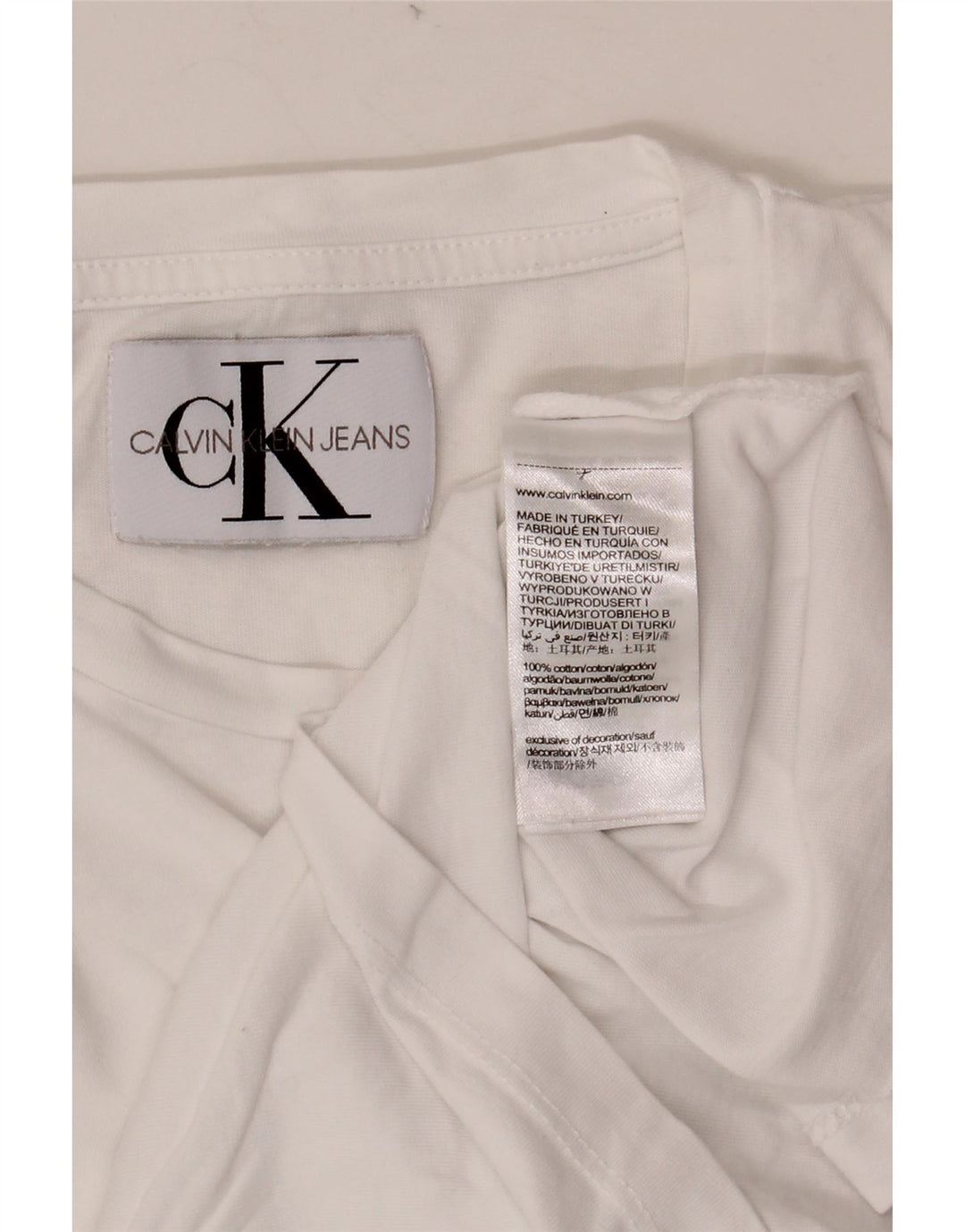 CALVIN KLEIN JEANS Tricou grafic pentru bărbați Top mic Bumbac alb