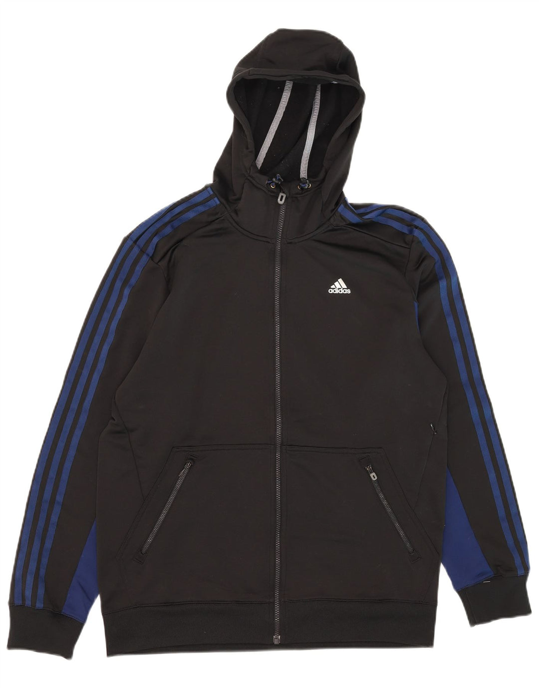 Pulover Adidas Climalite Zip pentru bărbați, mediu negru, poliester color bloc