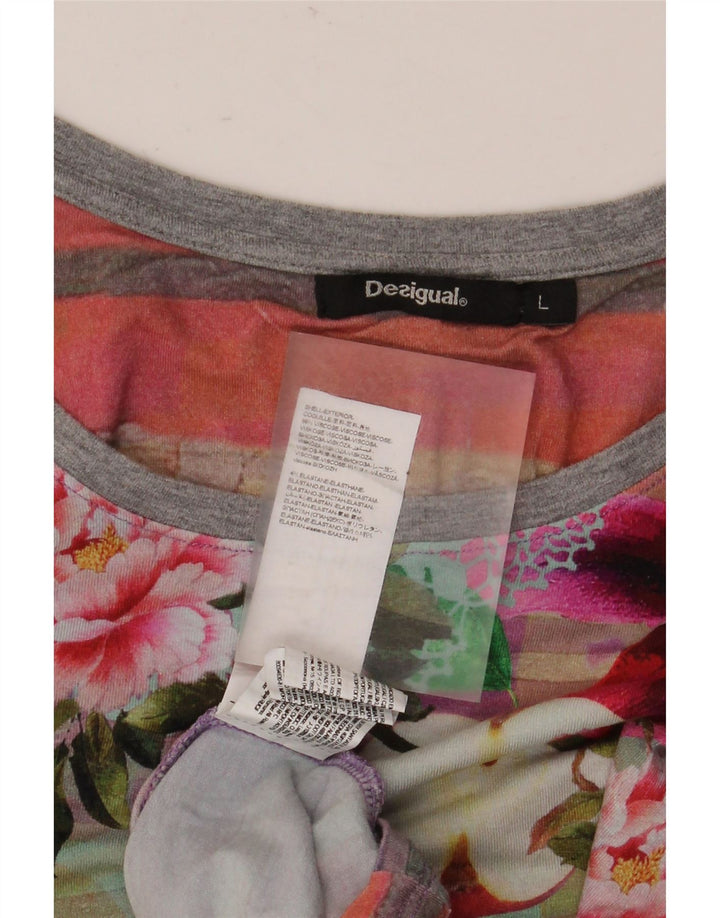 Bluză obișnuită pentru femei Desigual UK 16, mare, multicoloră, viscoză florală
