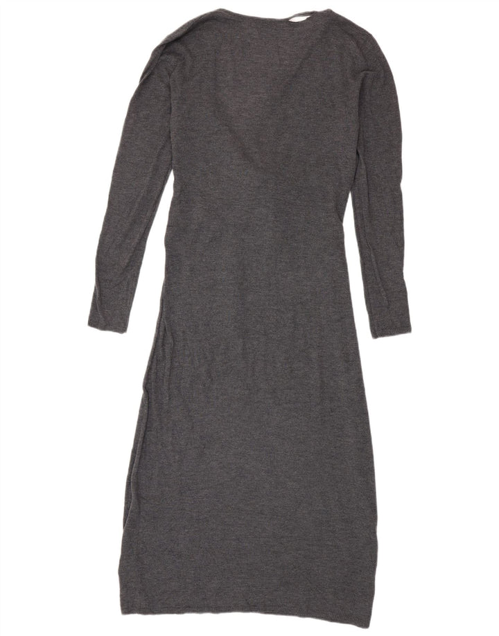 Rochie pulover cu mânecă lungă pentru femei Zara UK 10 Poliester gri mic