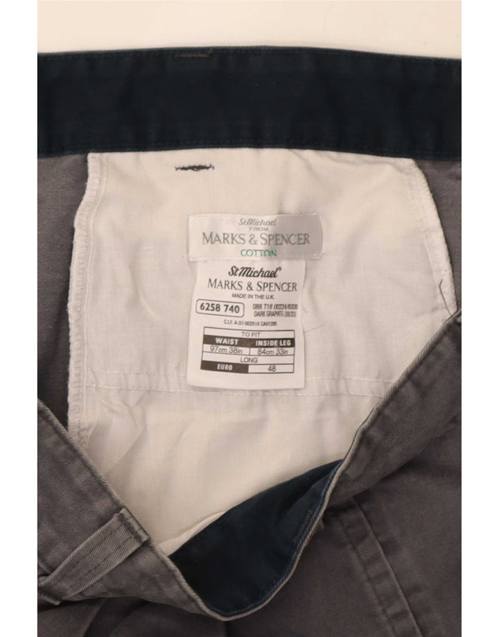 Pantaloni chino pentru bărbați Marks & Spencer L38 L33, gri bumbac