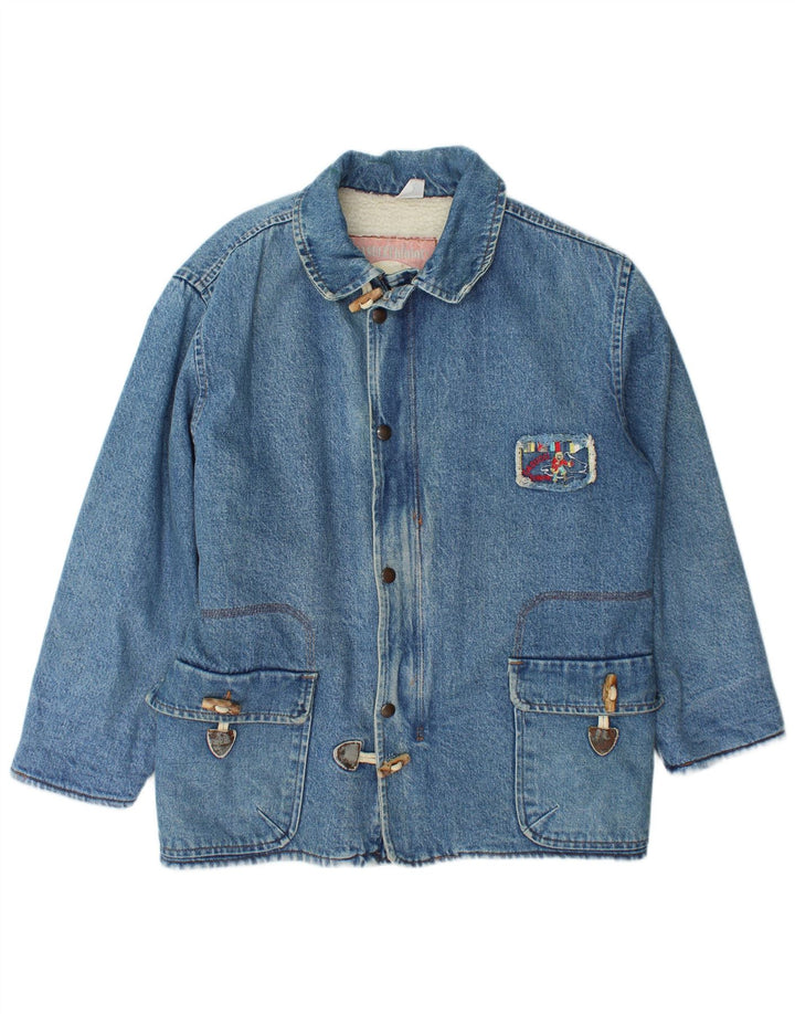 Jachetă Sherpa Denim Grafică Casucci Băieți 15-16 Ani Albastru