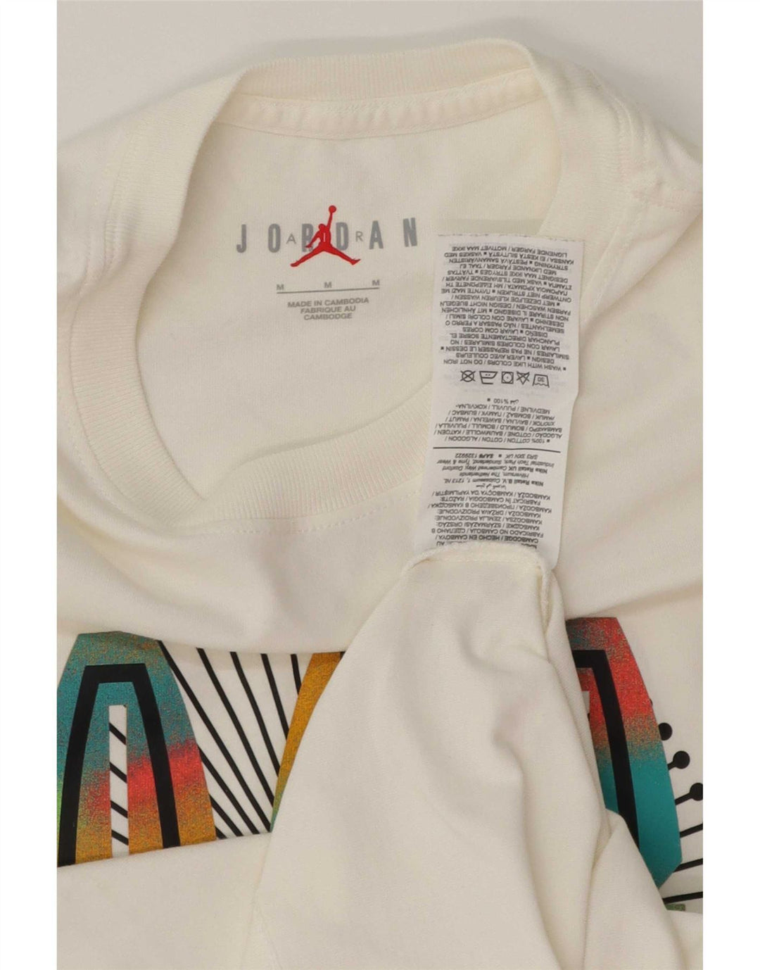 Tricou grafic Jordan pentru bărbați Top mediu din bumbac alb