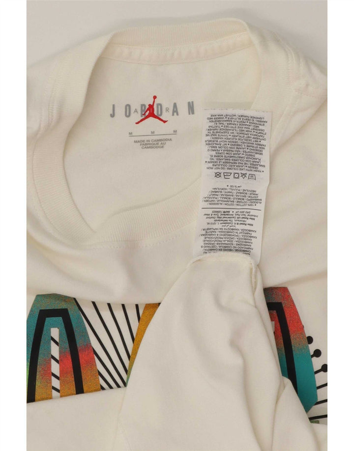 Tricou grafic Jordan pentru bărbați Top mediu din bumbac alb
