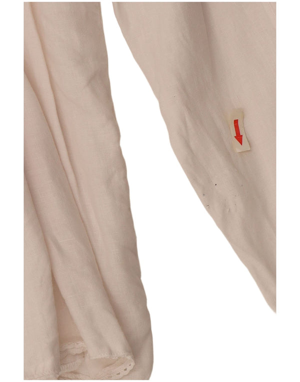 Bluză de cămașă vintage pentru femei UK 18 XL in alb