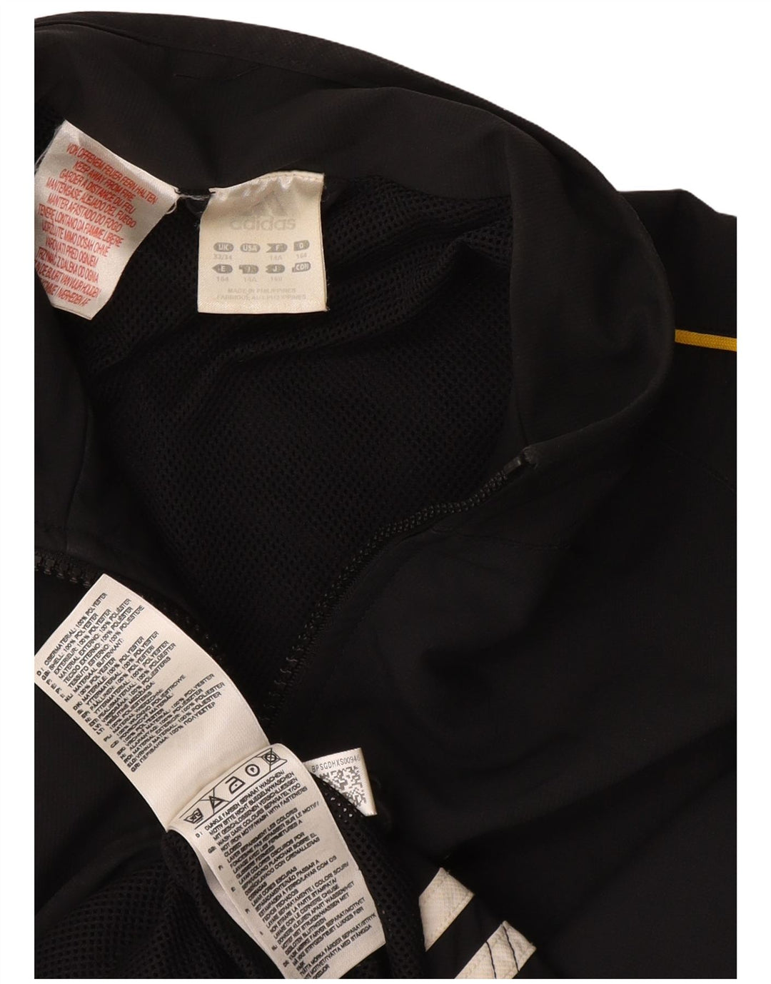 Jachetă de trening pentru băieți ADIDAS 13-14 ani, poliester negru